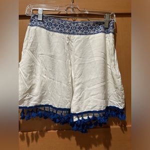 Show Me Your Mumu white and blue shorts
